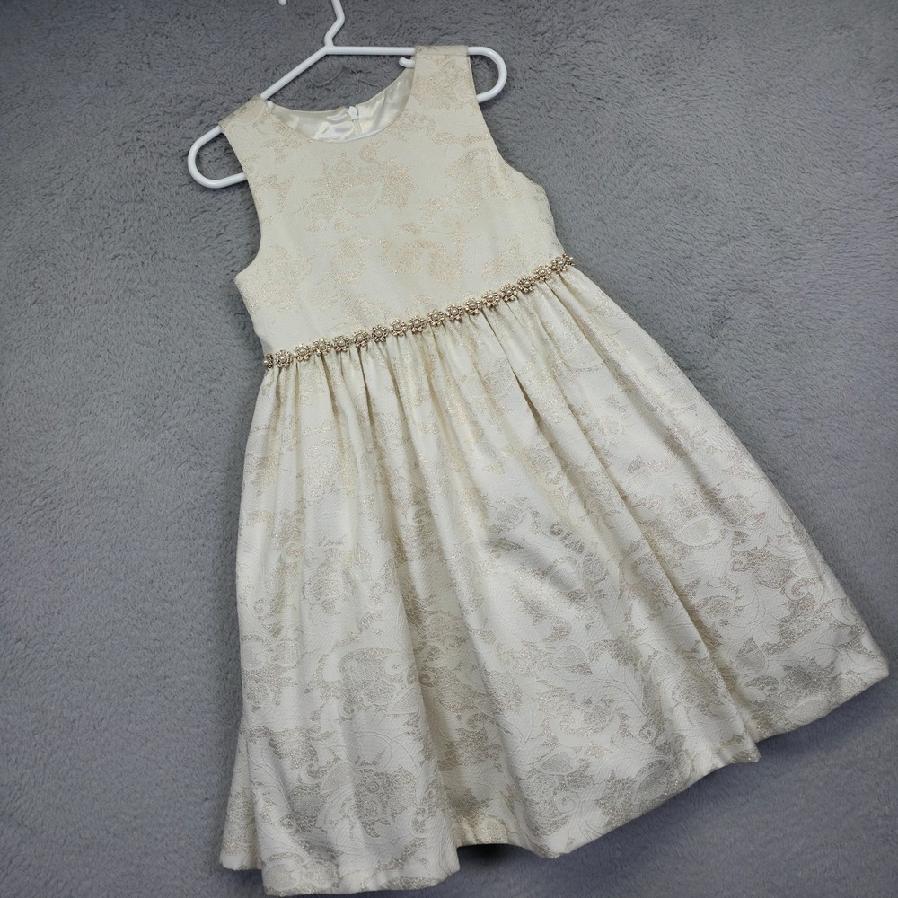 American Princess Dress Girls 5 Floral Brocade Princess Special Occasion Wedding